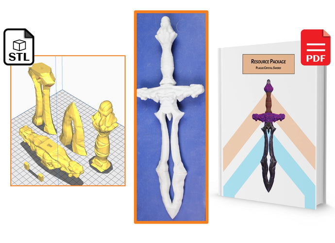 Crystal Sword Prop STL + Paint and Assembly Instructions PDF Guide