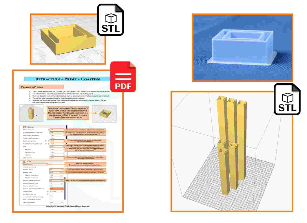 Calibration Column STL - Retraction + Ringing Tests